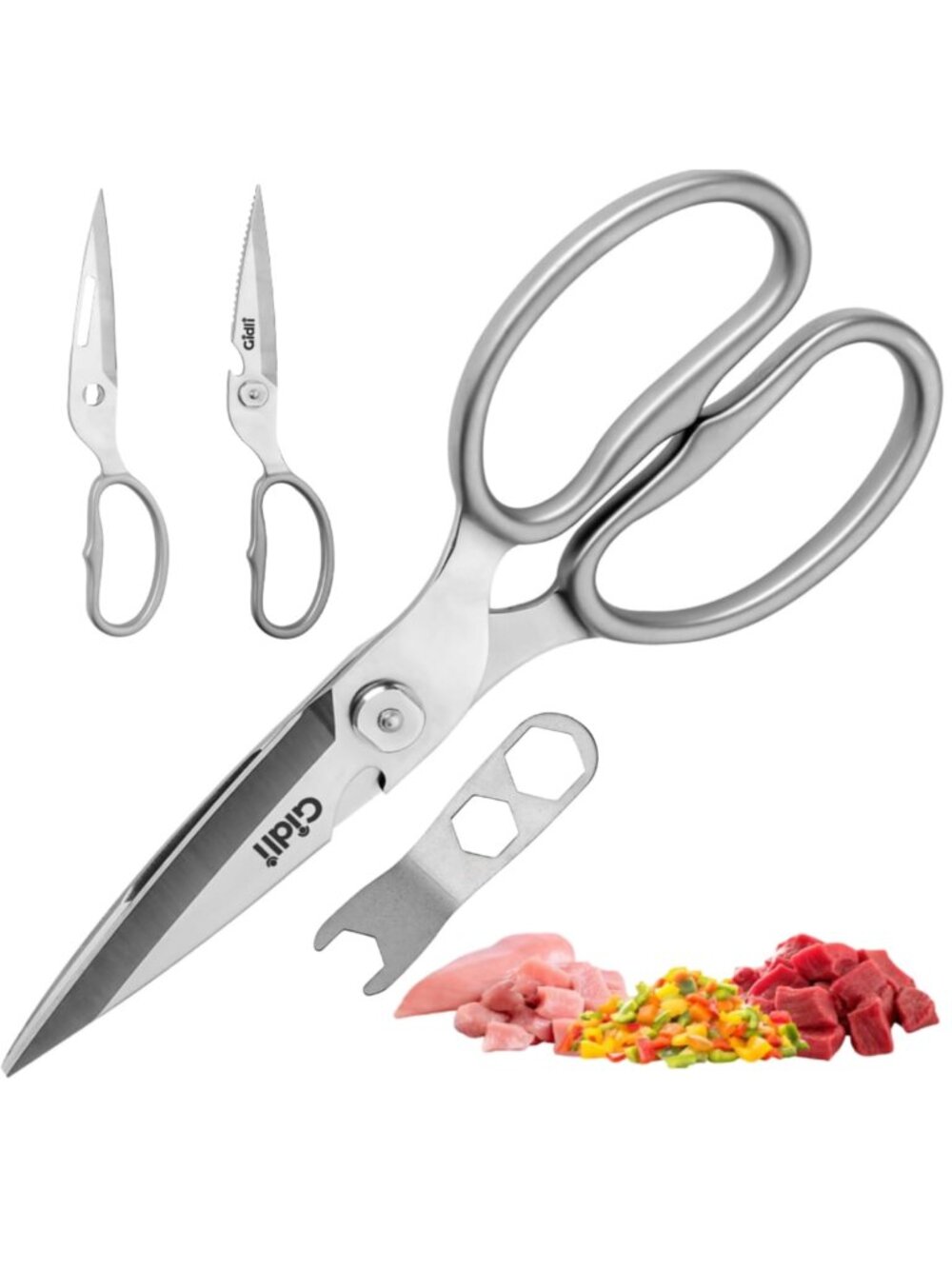 Premium Kitchen Scissors by Gidli – Heavy Duty All-Purpose Stainless Steel